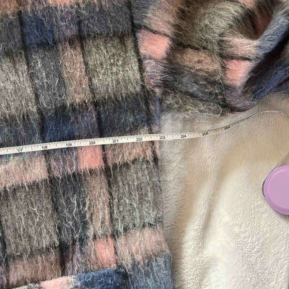 Cyrus jacket shacket blazer fuzzy medium blue pink gray periwinkle - Picture 10 of 12